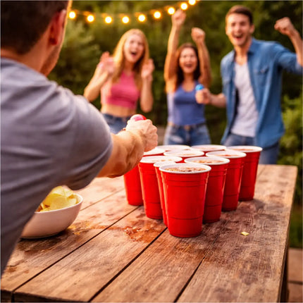 50x Beer Pong Becher wiederverwendbar 473 ml – extra stabile Red Cups für Bierpong, Partys, Festivals & JGA