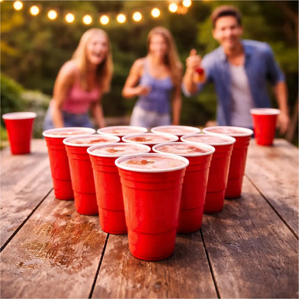 50x Beer Pong Becher wiederverwendbar 473 ml – extra stabile Red Cups für Bierpong, Partys, Festivals & JGA