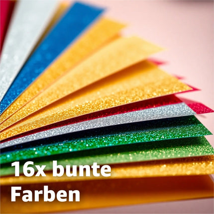 50x Blatt Papier Glitzerpapier Glitterpapier 250 g/m² - A4 Kopierpapier Druckerpapier bunt - 50 Blatt