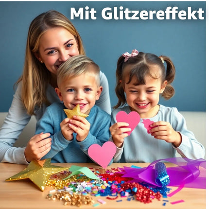 50x Blatt Papier Glitzerpapier Glitterpapier 250 g/m² - A4 Kopierpapier Druckerpapier bunt - 50 Blatt