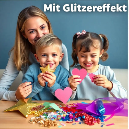 50x Blatt Papier Glitzerpapier Glitterpapier 300 g/m² - A4 Kopierpapier Druckerpapier bunt - 50 Blatt