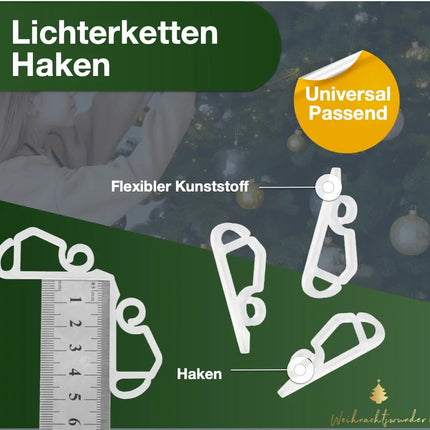 50x Clips Lichtvorhang & Lichterkette Haken Haken Halterung & Befestigung