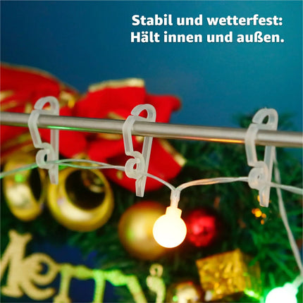 50x Clips Lichtvorhang & Lichterkette Haken Haken Halterung & Befestigung