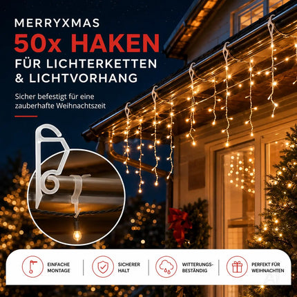50x Clips Lichtvorhang & Lichterkette Haken Haken Halterung & Befestigung