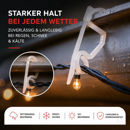 50x Clips Lichtvorhang & Lichterkette Haken Haken Halterung & Befestigung