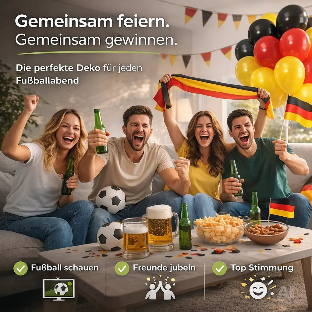 50x Deutschland Luftballons Ø 35 cm – Schwarz Rot Gold Deko zur WM 2026 & Weltmeisterschaft – Detailansicht 3