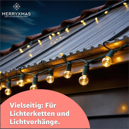 50x Haken Lichterketten Halterung & Lichtvorhang Clips & Befestigung - Dachrinnenhaken an Weihnachten