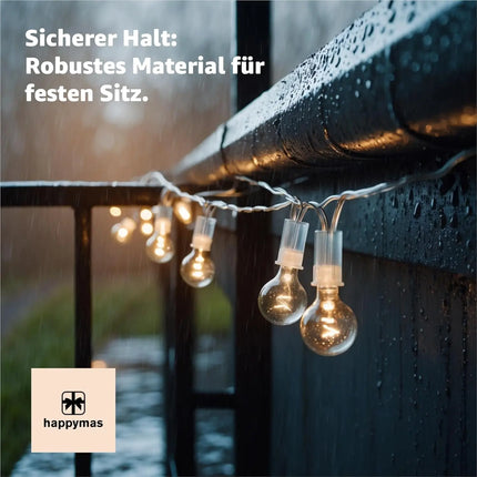 50x Halter für Lichterketten & Clips für Lichtvorhang Halterung & Befestigung - Haken & Dachrinnenhaken an Weihnachten