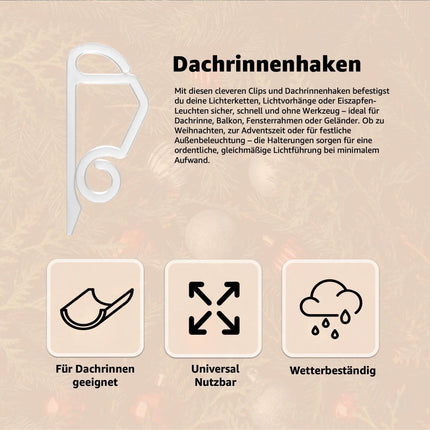 50x Halter für Lichterketten & Clips für Lichtvorhang Halterung & Befestigung - Haken – Detailansicht 3