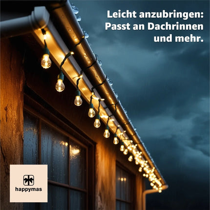 50x Halter für Lichterketten & Clips für Lichtvorhang Halterung & Befestigung - Haken & Dachrinnenhaken an Weihnachten