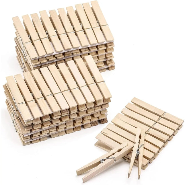 50x Klammern 7 cm Wäscheklammern - groß - Holzklammern aus Echt Holz - Holzwäscheklammern & Basteln & Bastelklammern - Wäsche aufhängen