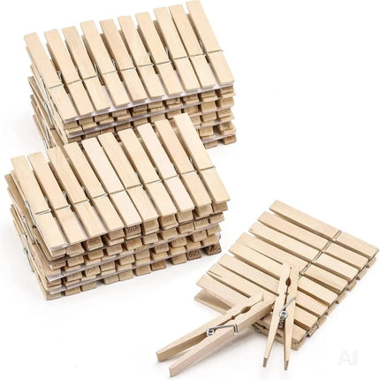 50x Klammern 7 cm Wäscheklammern - groß - Holzklammern aus Echt Holz - Holzwäscheklammern & Basteln & Bastelklammern - Wäsche aufhängen