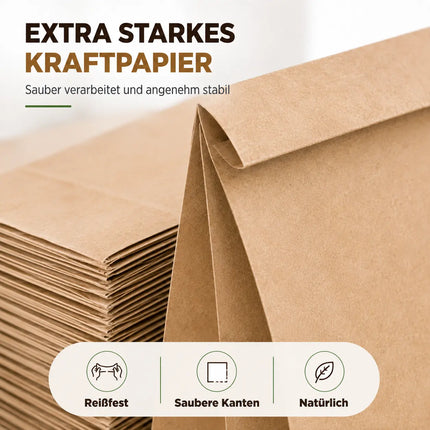 50x Kraftpapiertüten - EXTRA STARK - nachhaltige braune Beutel 21x14cm