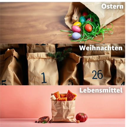 50x Kraftpapiertüten - EXTRA STARK - nachhaltige braune Beutel 26 x 17 cm - Kraftpapierbeutel als DIY Adventskalender - Ostern & Weihnachten & Advent - zum befüllen - TK Gruppe® Offizieller Onlineshop