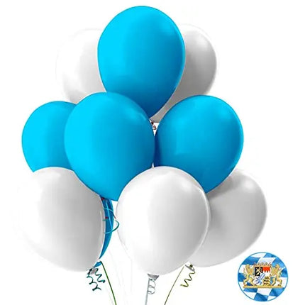 50x Luftballons Oktoberfest Ø 35 cm Mix weiß & blau als Deko Dekoration für Ihr Okotberfest