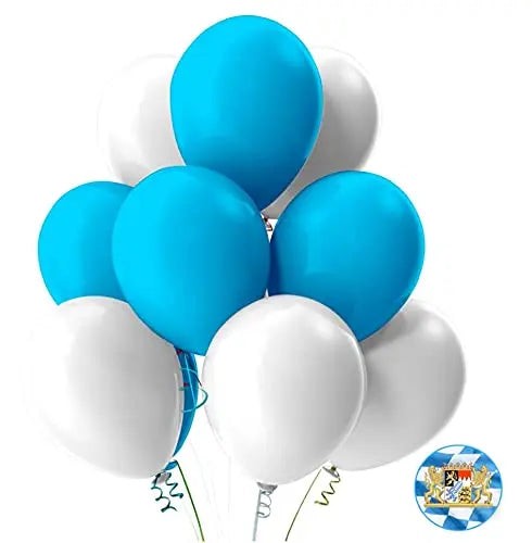 50x Luftballons Oktoberfest Ø 35 cm Mix weiß & blau als Deko Dekoration für Ihr Okotberfest