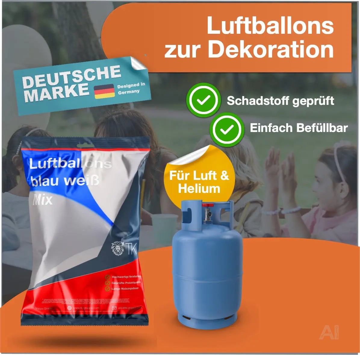 50x Luftballons Oktoberfest Ø 35 cm Mix weiß & blau als Deko Dekoration für Ihr Okotberfest – Detailansicht 2