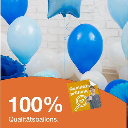 50x Luftballons Oktoberfest Ø 35 cm Mix weiß & blau als Deko Dekoration für Ihr Okotberfest