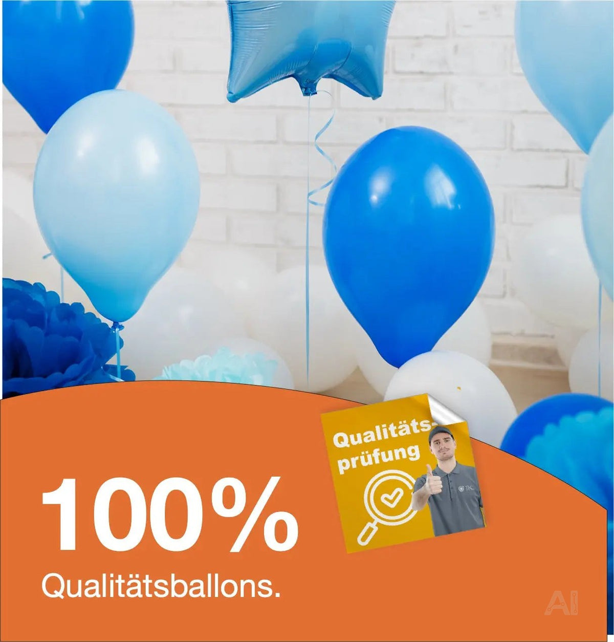 50x Luftballons Oktoberfest Ø 35 cm Mix weiß & blau als Deko Dekoration für Ihr Okotberfest – Detailansicht 6