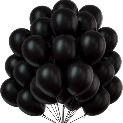 50x Luftballons Schwarz Ø 35 cm - Helium geeignet -