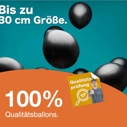 50x Luftballons Schwarz Ø 35 cm - Helium geeignet -