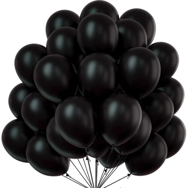 50x Luftballons Schwarz Ø 35 cm - Helium geeignet -