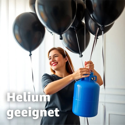 50x Luftballons Schwarz Ø 35 cm - Helium geeignet -