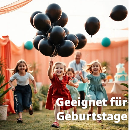50x Luftballons Schwarz Ø 35 cm - Helium geeignet -
