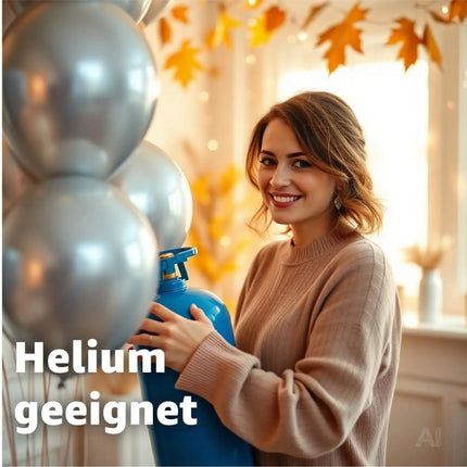 50x Luftballons Silber Ø 35 cm - Helium - Kein Plastik -100 % Bio & recyclebar – Detailansicht 2