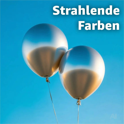 50x Luftballons Silber Ø 35 cm - Helium - Kein Plastik -100 % Bio & recyclebar – Detailansicht 3
