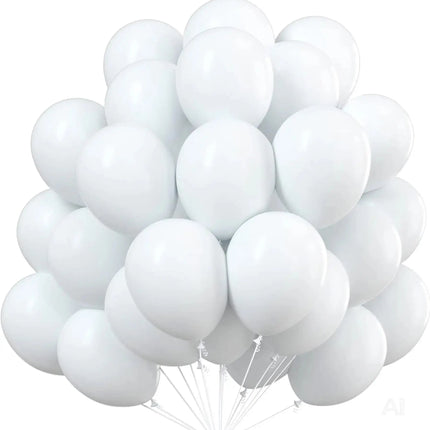 50x Luftballons Weiß Ø 35 cm Ballons - weiß Helium geeignet zur Deko Dekoration