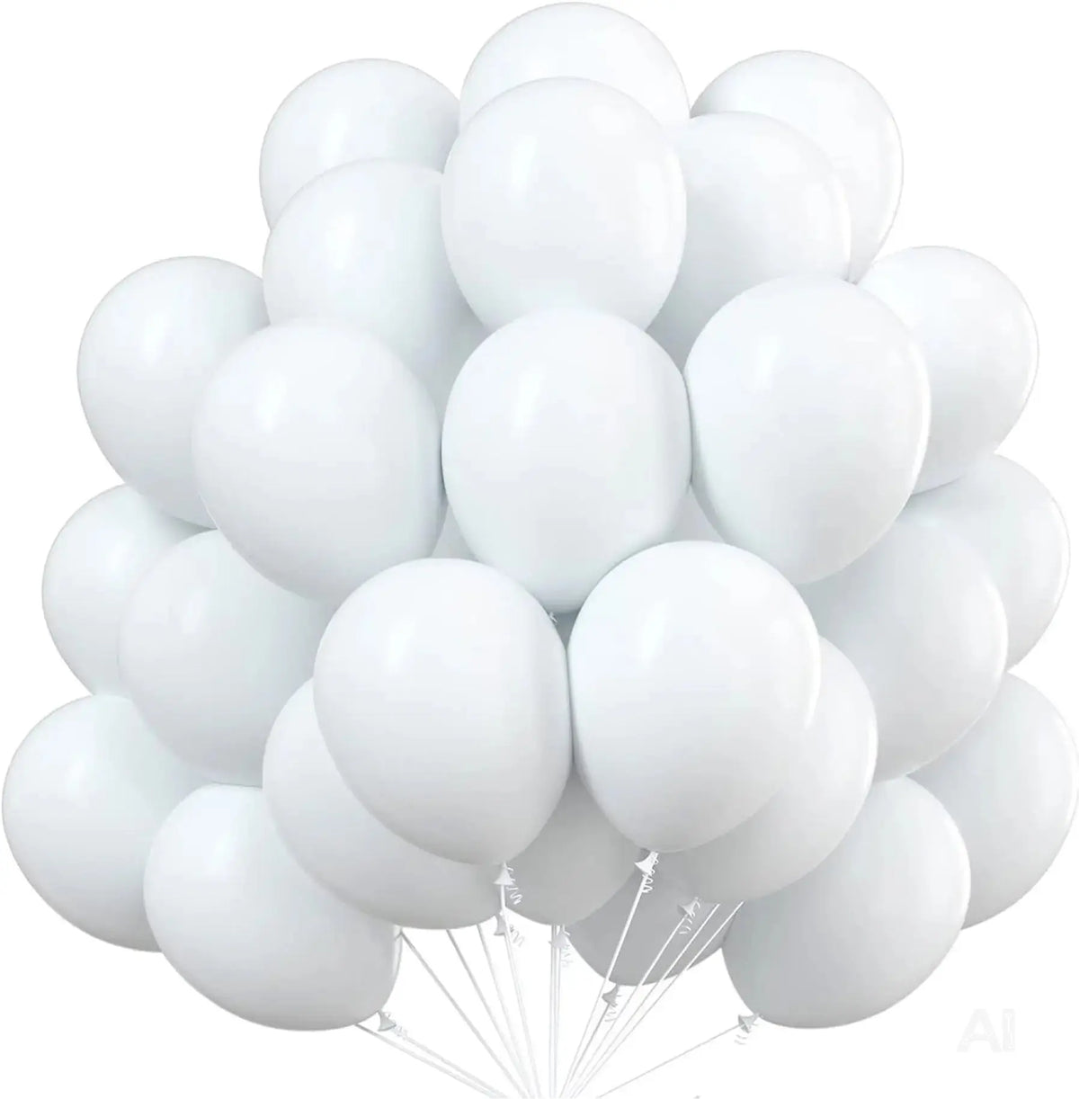 50x Luftballons Weiß Ø 35 cm Ballons - weiß Helium geeignet zur Deko Dekoration