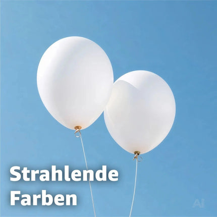 50x Luftballons Weiß Ø 35 cm Ballons - weiß Helium geeignet zur Deko Dekoration – Detailansicht 3