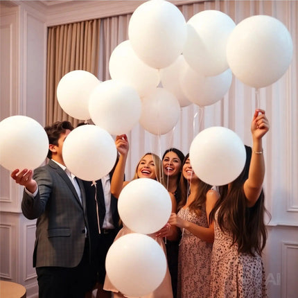 50x Luftballons Weiß Ø 35 cm Ballons - weiß Helium geeignet zur Deko Dekoration – Detailansicht 5