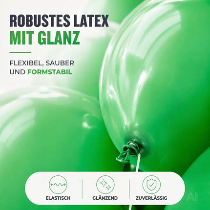 50x Luftballons grün Ø 35 cm - Helium geeignet - Kein Plastik -100% Bio & recyclebar - Deko Dekoration zur Befüllung mit Ballongas (grün)