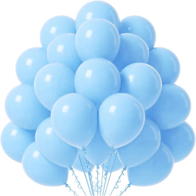 50x Luftballons hellblau Ø 35 cm für Geburtstag & Hochzeit & Party - Luft & Helium