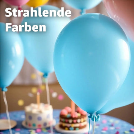50x Luftballons hellblau Ø 35 cm für Geburtstag & Hochzeit & Party - Luft & Helium