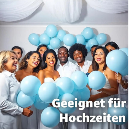 50x Luftballons hellblau Ø 35 cm für Geburtstag & Hochzeit & Party - Luft & Helium