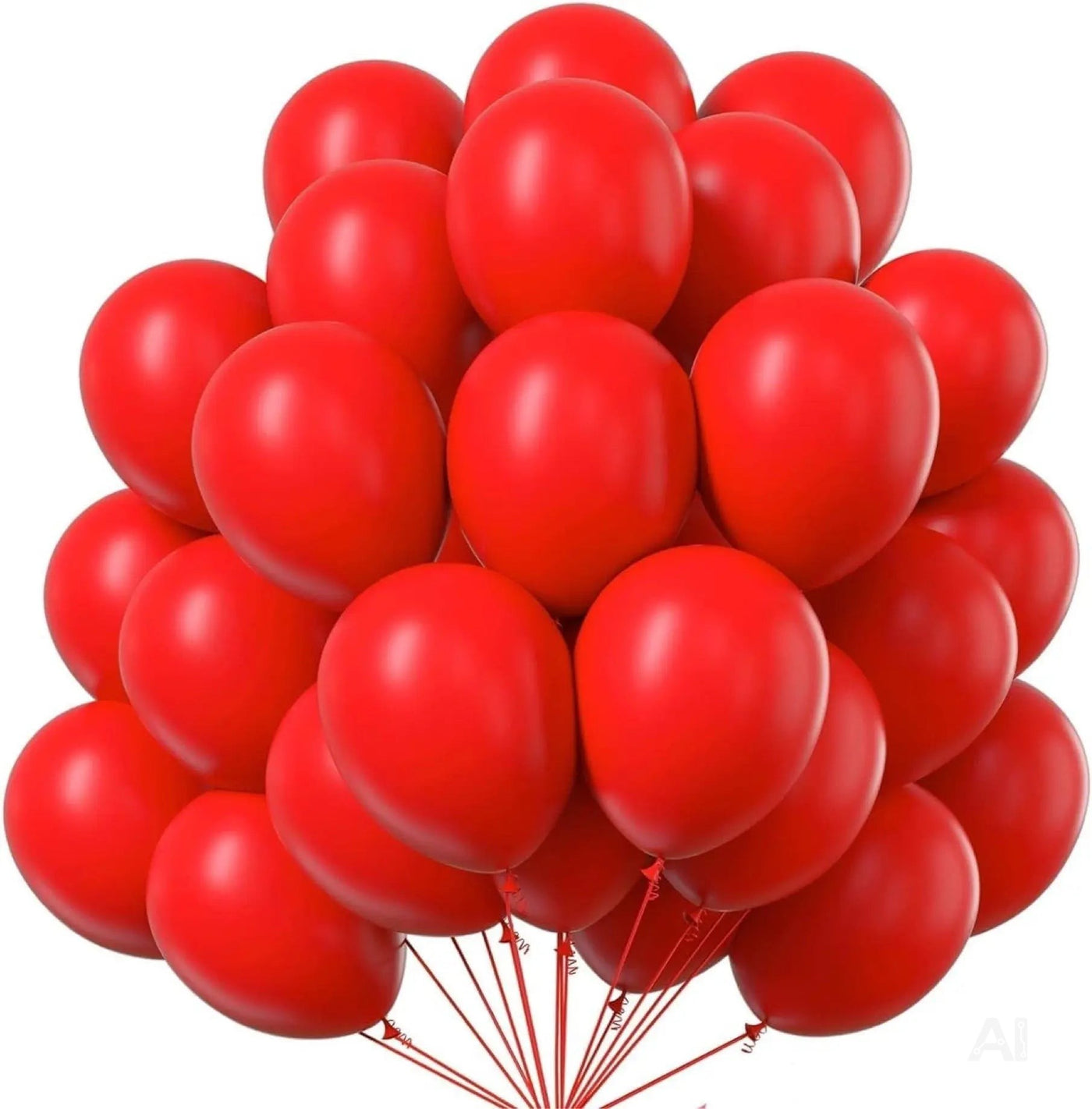 50x Luftballons rot Ø 35 cm - Helium geeignet - Kein Plastik