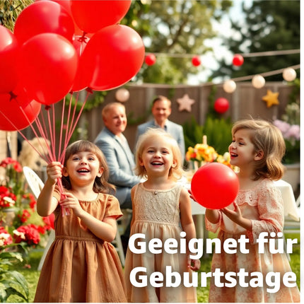 50x Luftballons rot Ø 35 cm - Helium geeignet - Kein Plastik -