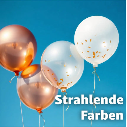 50x Metallic-Luftballons mit Konfetti – Ø 35 cm – Perfekt für Geburtstage, Hochzeiten, Partys und Kindergeburtstage