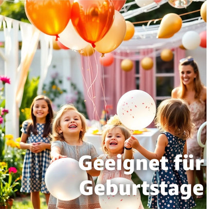 50x Metallic-Luftballons mit Konfetti – Ø 35 cm – Perfekt für Geburtstage, Hochzeiten, Partys und Kindergeburtstage