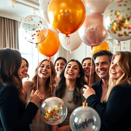 50x Metallic-Luftballons mit Konfetti – Ø 35 cm – Perfekt für Geburtstage, Hochzeiten, Partys und Kindergeburtstage