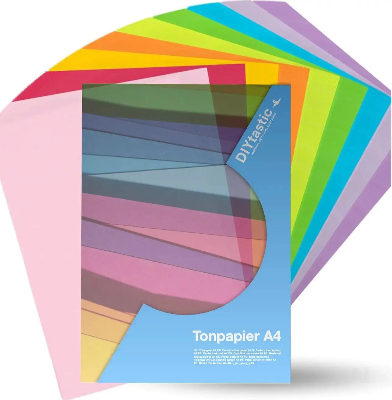 50x Papier bunt - 220 g/m² - Bastelpapier & Buntpapier - für Drucker & Basteln - Tonpapier & Tonkarton