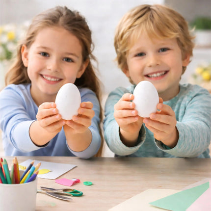 50x Plastikeier 6 cm Ostern – weiße Kunststoffeier zum Bemalen & Basteln – Dekoeier für Deko und Dekoration