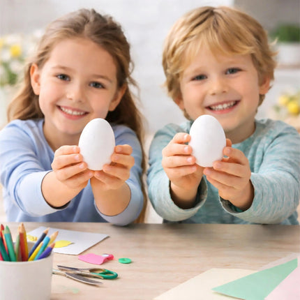 50x Plastikeier 6 cm Ostern – weiße Kunststoffeier zum Bemalen & Basteln – Dekoeier für Deko und Dekoration
