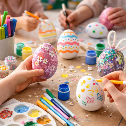 50x Plastikeier 6 cm Ostern – weiße Kunststoffeier zum Bemalen & Basteln – Dekoeier für Deko und Dekoration