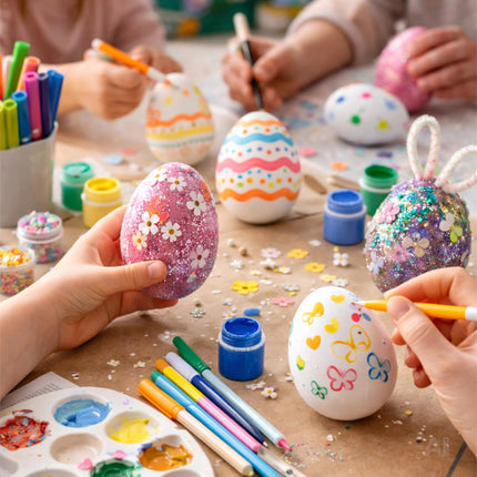 50x Plastikeier 6 cm Ostern – weiße Kunststoffeier zum Bemalen & Basteln – Dekoeier für Deko und Dekoration