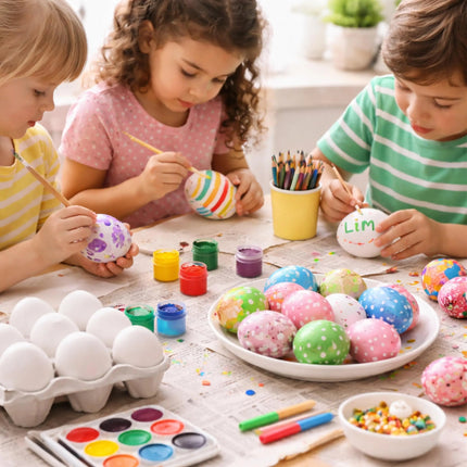 50x Plastikeier 6 cm Ostern – weiße Kunststoffeier zum Bemalen & Basteln – Dekoeier für Deko und Dekoration