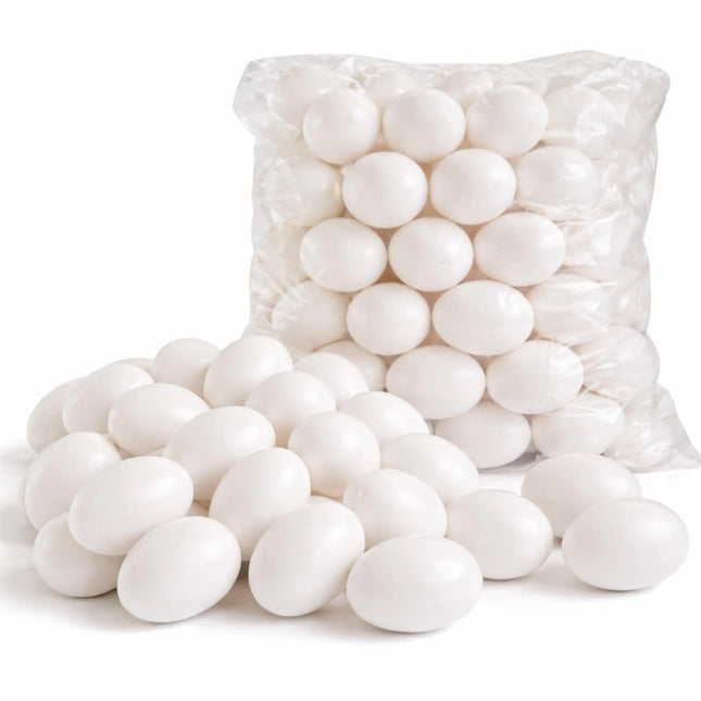 50x Plastikeier Ostern – weiße Kunststoffeier 6 cm zum Bemalen & Basteln – Dekoeier für Deko und Dekoration